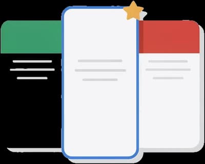 Three candidate cards side by side, the middle one starred